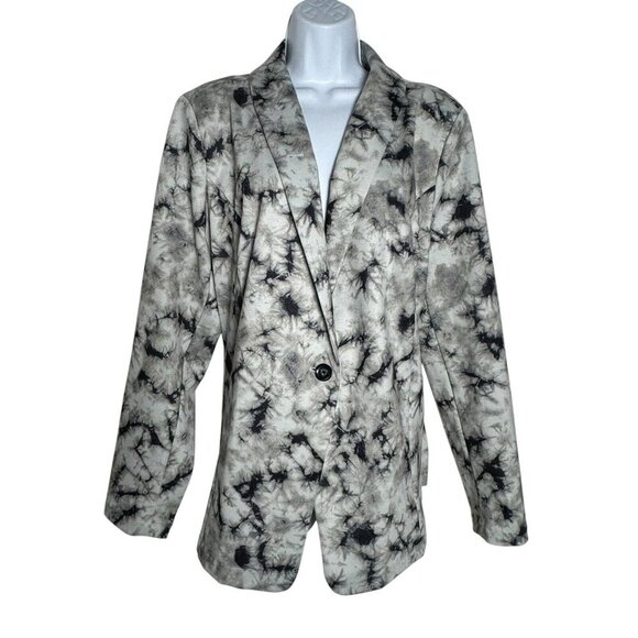 LOGOLORI GOLDSTEIN Gray Blazer Julia Tie Dye Jacket Ponte Knit Gray Size XL - Picture 1 of 9